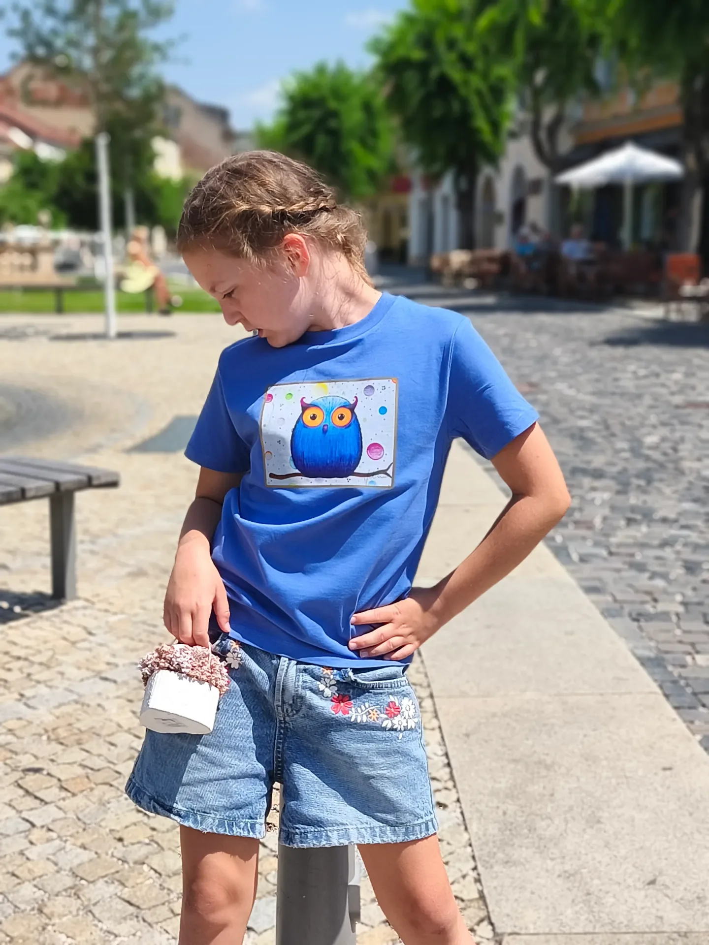 Detské tričko s krátkym rukávom - bright blue